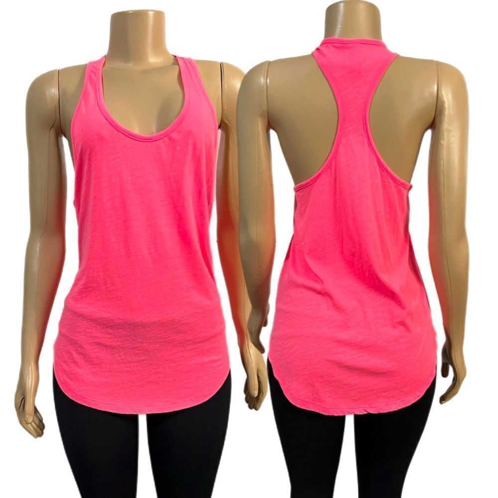 Victoria’s Secret Pink Cotton Racerback tank Top Coral Medium